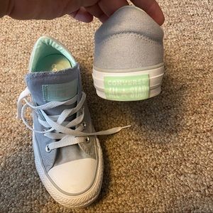 Light grey & mint converse sneakers